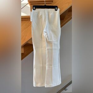 Cream High-Waist Straight Leg Trousers